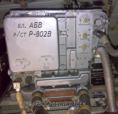 Блок АБВ радиостанции Р-802В в хвостовой части самолёта АН-26